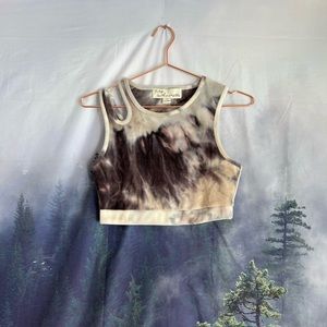 Vintage Havana Lunar Cloud Tie Dye Velour Cutout Cropped Tank Size Small